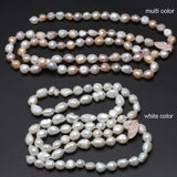 Natural Freshwater Long Pearl Necklace Women Wedding Baroque Pearl Necklace