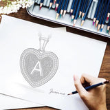 Eudora 925 Silver Vintage Initial Necklace Heart Letter A Zircon Pendant