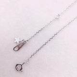 925 Silver Heart Angle Choker Necklace Crisis Moonlight Rose Red Stone Peach