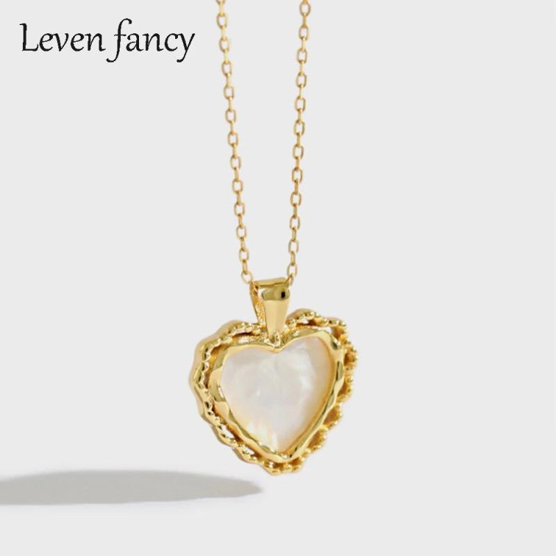 Sterling Silver Mother of Pearl Abalone Shell Heart Necklace