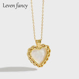 Sterling Silver Mother of Pearl Abalone Shell Heart Necklace