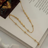 Tiny Heart Sterling Silver 925 Short Necklace Dainty Bead Choker