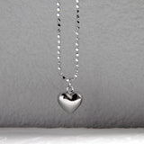 925 Silver Heart Necklace Long Bead Chain Pendant Gift