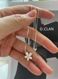 925 Silver Daisy Snake Chain Necklace Vacation Jewelry Accessory