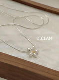 925 Silver Daisy Snake Chain Necklace Vacation Jewelry Accessory