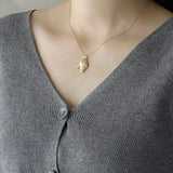 Abstract Portrait Face Necklace 925 Sterling Silver Minimalist Jewelry