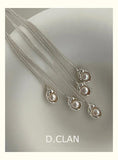 925 Silver Pea Pearl Bead Necklace Daily Vacation Jewelry