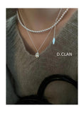 925 Silver Pea Pearl Bead Necklace Daily Vacation Jewelry