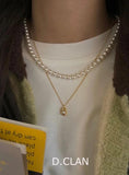 925 Silver Pea Pearl Bead Necklace Daily Vacation Jewelry