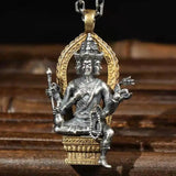 Retro Four-sided Buddha Necklace Lucky Transfer Pendant