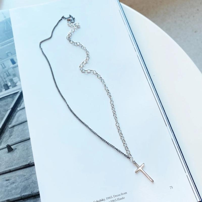 925 Silver Christian Cross Necklace Jesus Jewelry Men Women Pendant