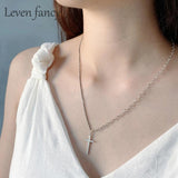 925 Silver Christian Cross Necklace Jesus Jewelry Men Women Pendant