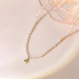 Baroque Freshwater Pearl Necklace 925 Silver Chain Choker Jewelry