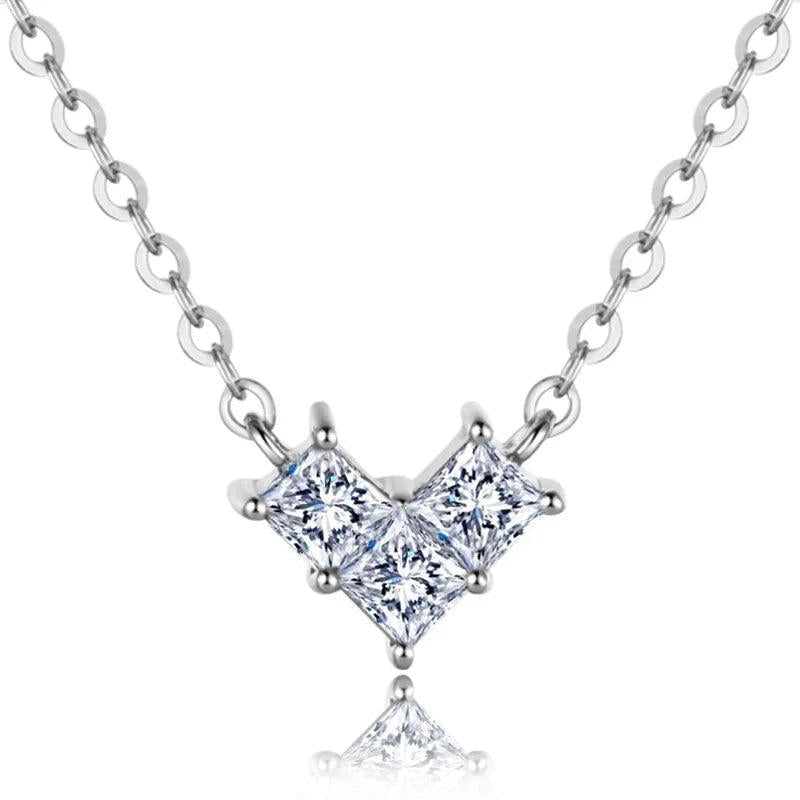 S925 Silver Necklace with Zircon Pendant for Women Wedding