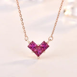 S925 Silver Necklace with Zircon Pendant for Women Wedding