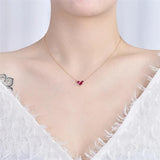 S925 Silver Necklace with Zircon Pendant for Women Wedding