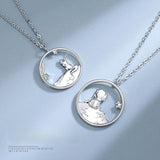 Silver Prince Fox Pendant Necklace Jewelry Gift X211