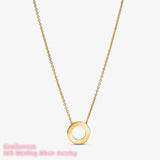 Autumn Signature Logo Pave Clavicle Chain Necklace 925 Sterling Silver