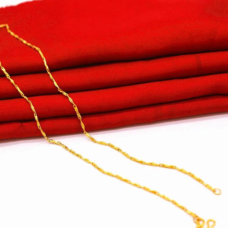 14K Thick Yellow Chain Necklace for Women Men Wedding