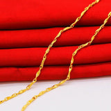 14K Thick Yellow Chain Necklace for Women Men Wedding