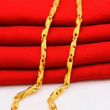 14K Thick Yellow Chain Necklace for Women Men Wedding