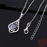925 Silver Zircon Necklace Women Dazzling Wedding Jewellery Gift Chain Necklace