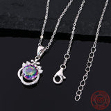 925 Silver Zircon Necklace Women Dazzling Wedding Jewellery Gift Chain Necklace