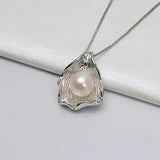 Freshwater Pearl Pendant Necklace Silver Chain Necklace