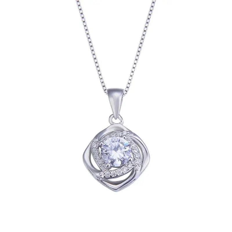 925 Silver Necklace Vintage Flower Style