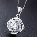 925 Silver Necklace Vintage Flower Style