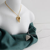 925 Silver Puffed Heart Pendant Necklace Gift for Her