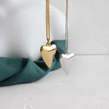 925 Silver Puffed Heart Pendant Necklace Gift for Her