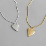 925 Silver Puffed Heart Pendant Necklace Gift for Her
