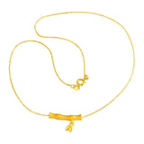 18K Frosted Slub Necklace Solid 999 Chain Jewelry Set for Women