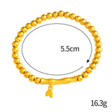 18K Frosted Slub Necklace Solid 999 Chain Jewelry Set for Women