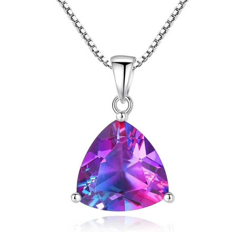 Red Tourmaline Pendant S925 Sterling Silver Necklace
