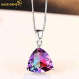 Red Tourmaline Pendant S925 Sterling Silver Necklace