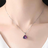 Red Tourmaline Pendant S925 Sterling Silver Necklace