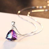 Red Tourmaline Pendant S925 Sterling Silver Necklace