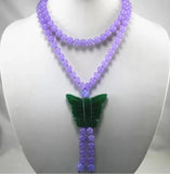 8mm Jade Bead Butterfly Necklace