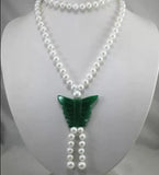 8mm Jade Bead Butterfly Necklace