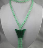 8mm Jade Bead Butterfly Necklace
