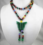 8mm Jade Bead Butterfly Necklace
