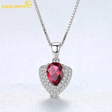 Colorful Gems Pendant Necklace 925 Sterling Silver Clavicle Chain Jewelry