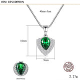 Colorful Gems Pendant Necklace 925 Sterling Silver Clavicle Chain Jewelry