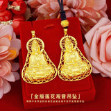 24k Yellow Plated Guanyin Pendant for Men