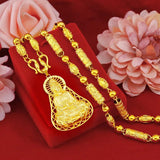 24k Yellow Plated Guanyin Pendant for Men