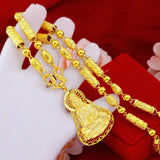 24k Yellow Plated Guanyin Pendant for Men