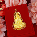 24k Yellow Plated Guanyin Pendant for Men