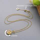 925 Silver Rotatable Sunshine Flower Necklace for Women